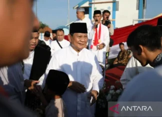 Prabowo Salat Id Dekat Rumah Hambalang