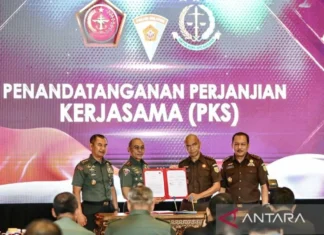 Puspom TNI dan Jamintel Kejaksaan Agung Teken Kerja Sama Pertukaran Informasi