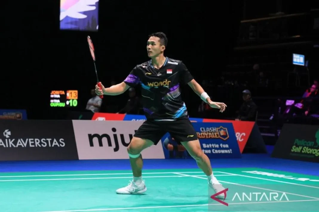 Jonatan Christie saat berlaga di 16 besar Arctic Open 2024 Finlandia