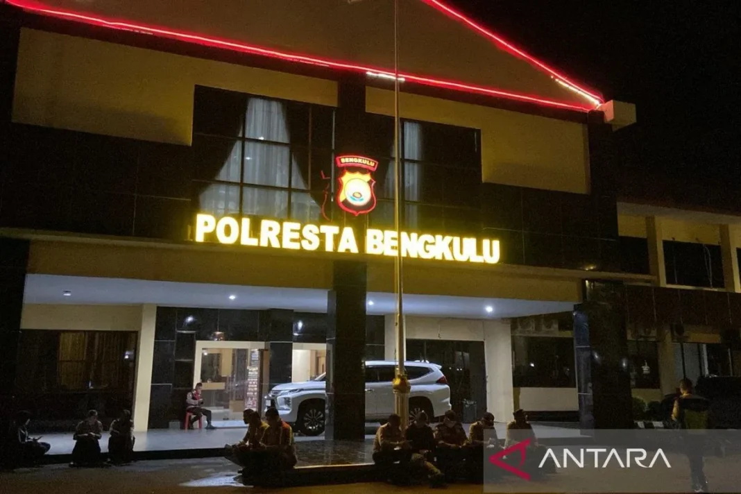 Kondisi Mapolresta Bengkulu usai KPK melakukan pemeriksaan terhadap sejumlah pejabat tinggi di wilayah tersebut. Sabtu