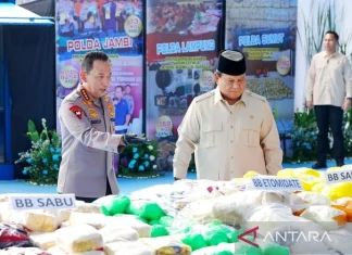 Prabowo Sebut 214 Ton Narkoba Disita Polri bisa Rusak 629 Juta Jiwa
