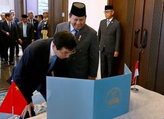 Presiden Prabowo Terima Kunjungan Kehormatan Ketua MPR RRT Wang Huning