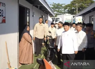 Presiden Prabowo Tinjau Huntara Korban Bencana di Aceh Tamiang