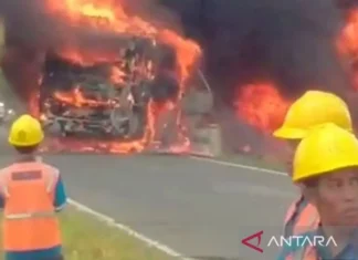 BPBD Muratara Evakuasi 16 Korban Tewas Akibat Tabrakan Maut Bus ALS