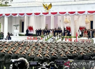 Presiden Prabowo Lantik 1.177 Perwira TNI-Polri di Istana Merdeka