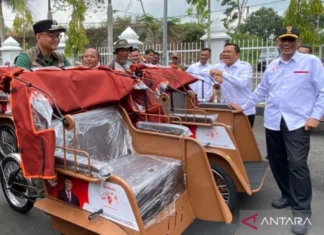 220 Becak Listrik Bantuan Prabowo Disalurkan di Kabupaten Tasikmalaya