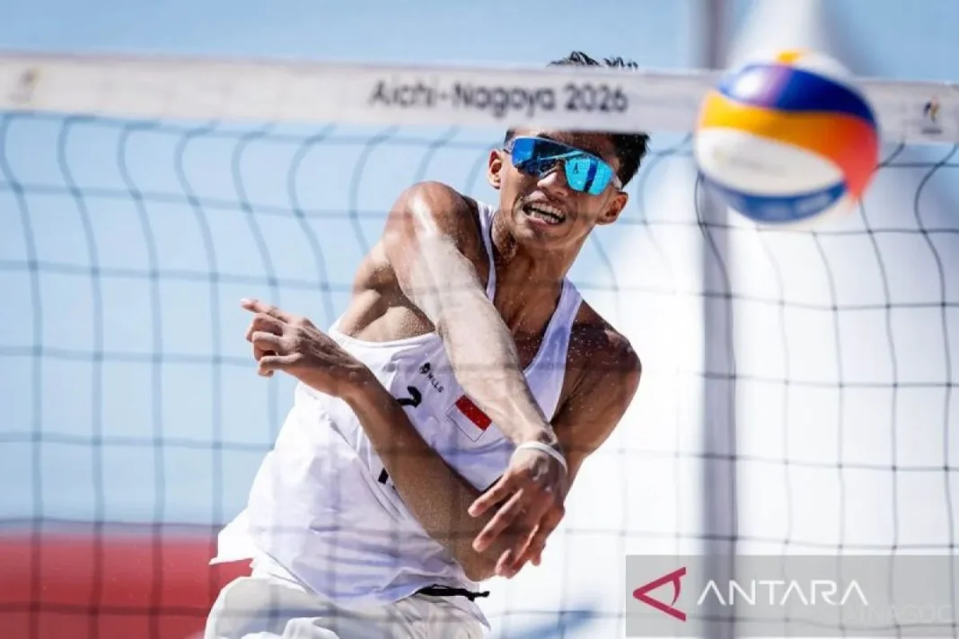 Bintang Sofyan ke 16 besar voli pantai sebagai juara Pul C