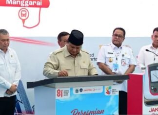 Prabowo Resmikan LRT Jalur Kelapa Gading-Manggarai