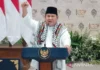 Prabowo Teriakkan “Free Palestine” dan Kenakan Keffiyeh di Gontor