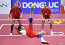 Sepak Takraw Indonesia Menang 3-0 atas Laos dalam Nomor Tim Regu Putra